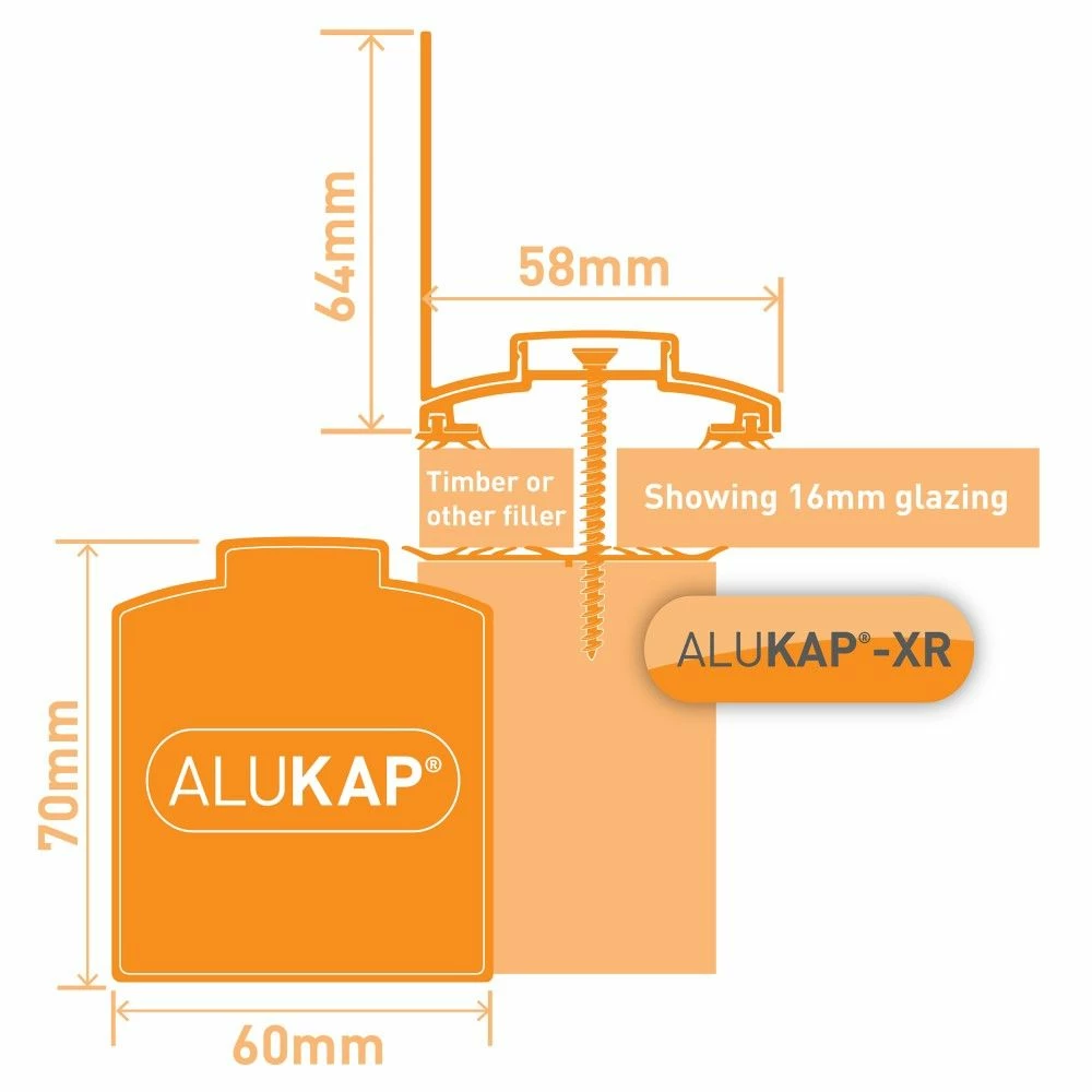 Alukap-XR 60mm Wall Bar With 45mm Rafter Gasket (3.6m | White) 6 Alukap-XR 60mm Wall Bar With 45mm Rafter Gasket (3.6m | White) - Image 4