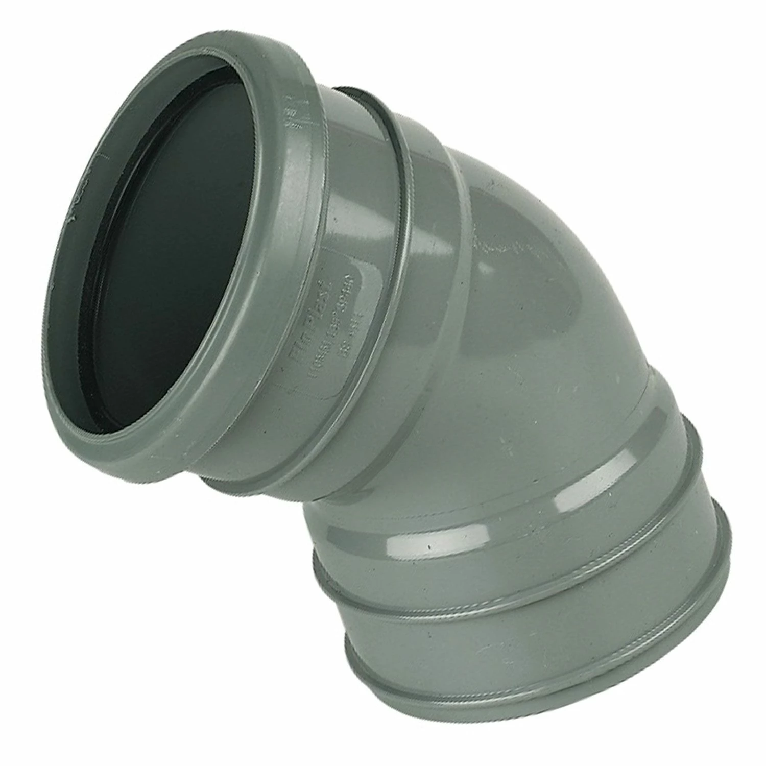 110mm Pipe Double Socket 45 Degree Bend (Grey) 3 110mm Pipe Double Socket 45 Degree Bend (Grey)