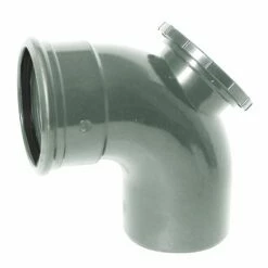 Single Socket Short Access Soil Bend (Grey)
