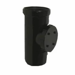 110mm Black Straight Access Pipe (Single Socket)