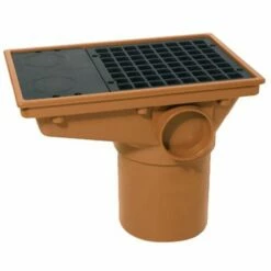 Terracotta 110mm Underground Rectangle Hopper With Grid