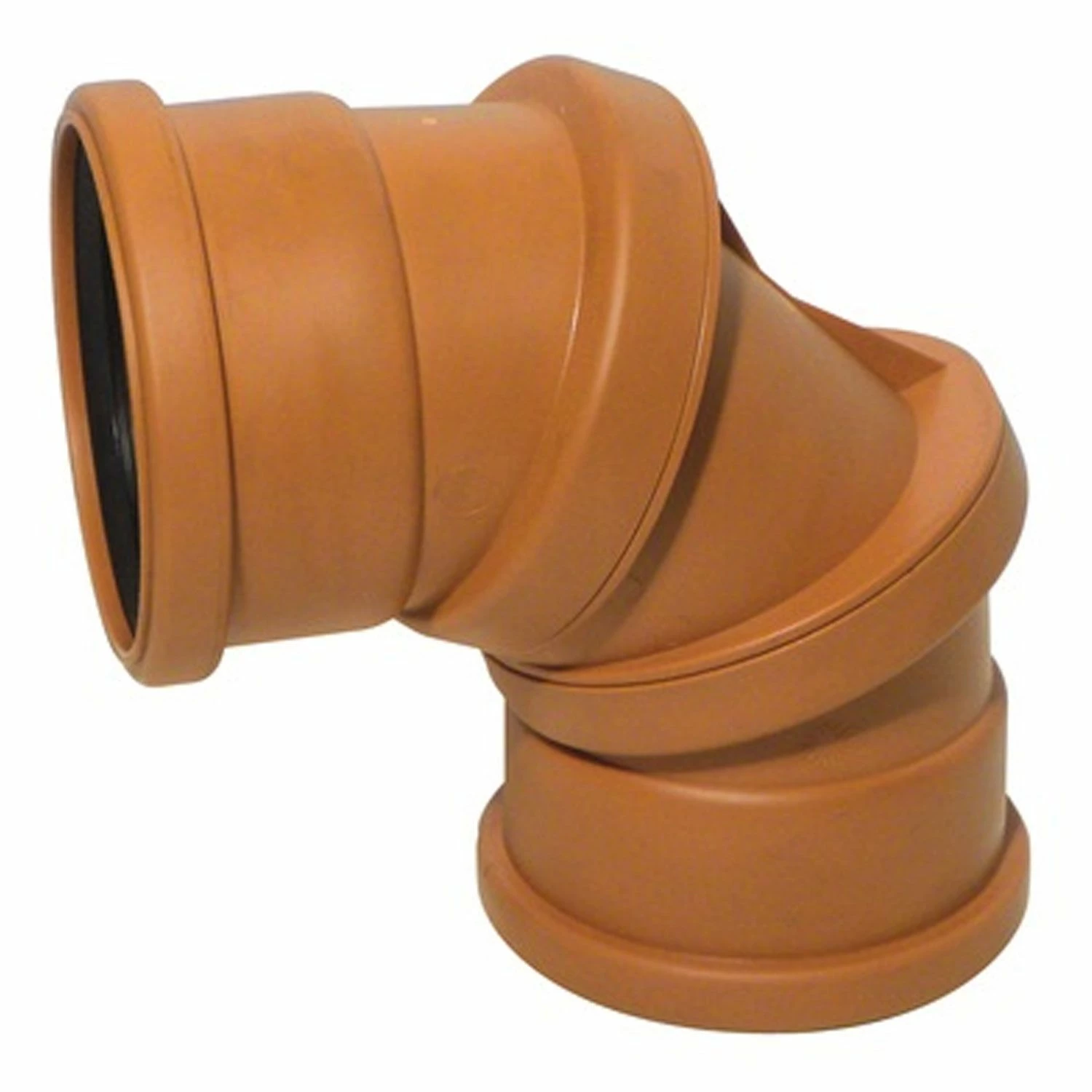 Terracotta 110mm Underground Adjustable Double Socket Bend (0 Degrees - 90 Degrees) 3 Terracotta 110mm Underground Adjustable Double Socket Bend (0 Degrees - 90 Degrees)