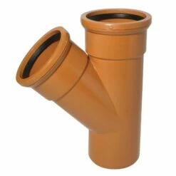 Terracotta 110mm Underground 45 Degree Double Socket Junction